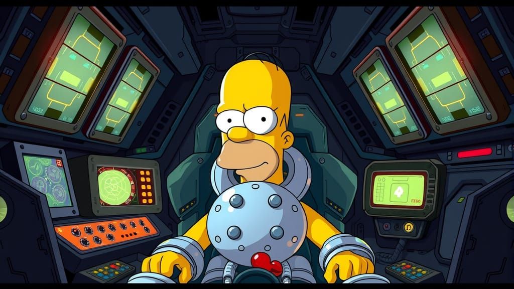 Homer Simpson in Neon Genesis Evangelion-Inspired Anime Styl...