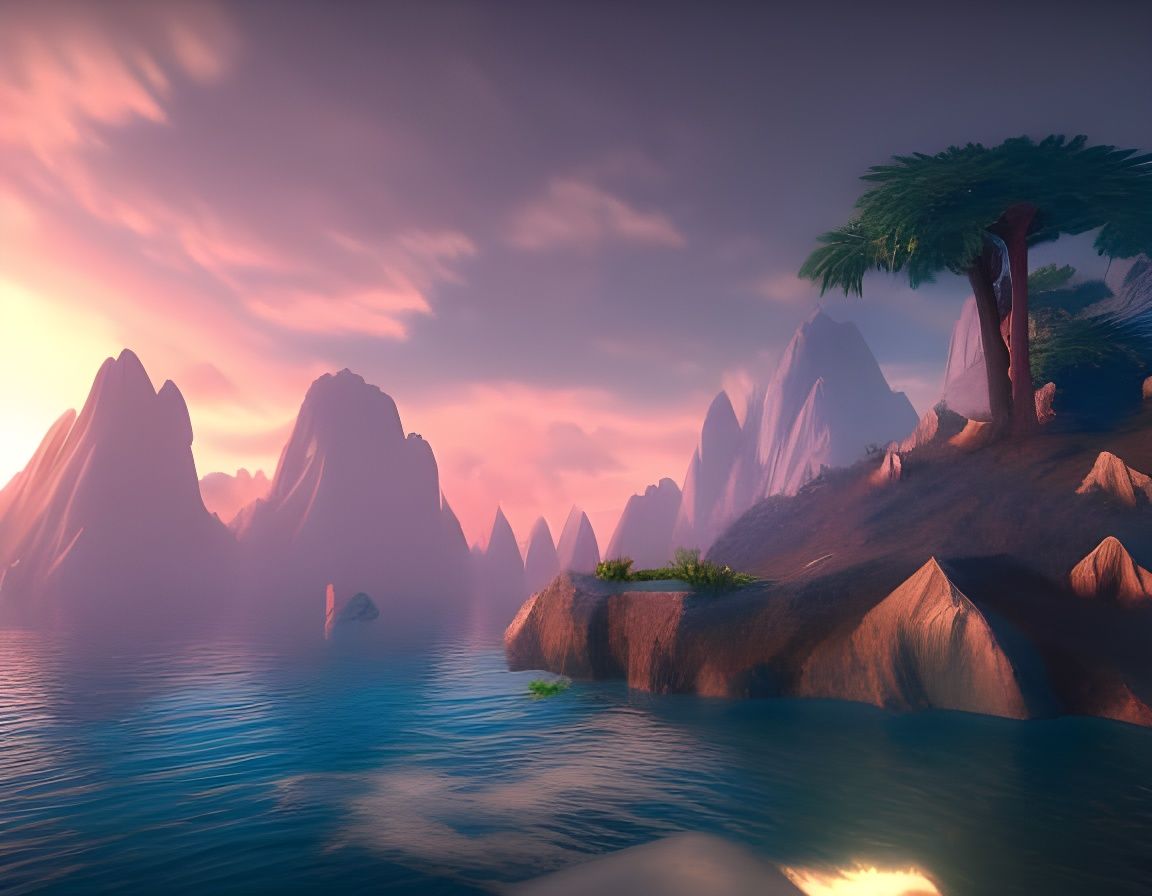 crystal islands 3D Game Cinematic Feel, Epic 3D Videogame Gr...