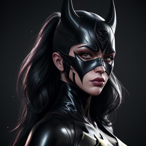 Batgirl in Latex: Hyperrealistic 8k Detailed Portrait
