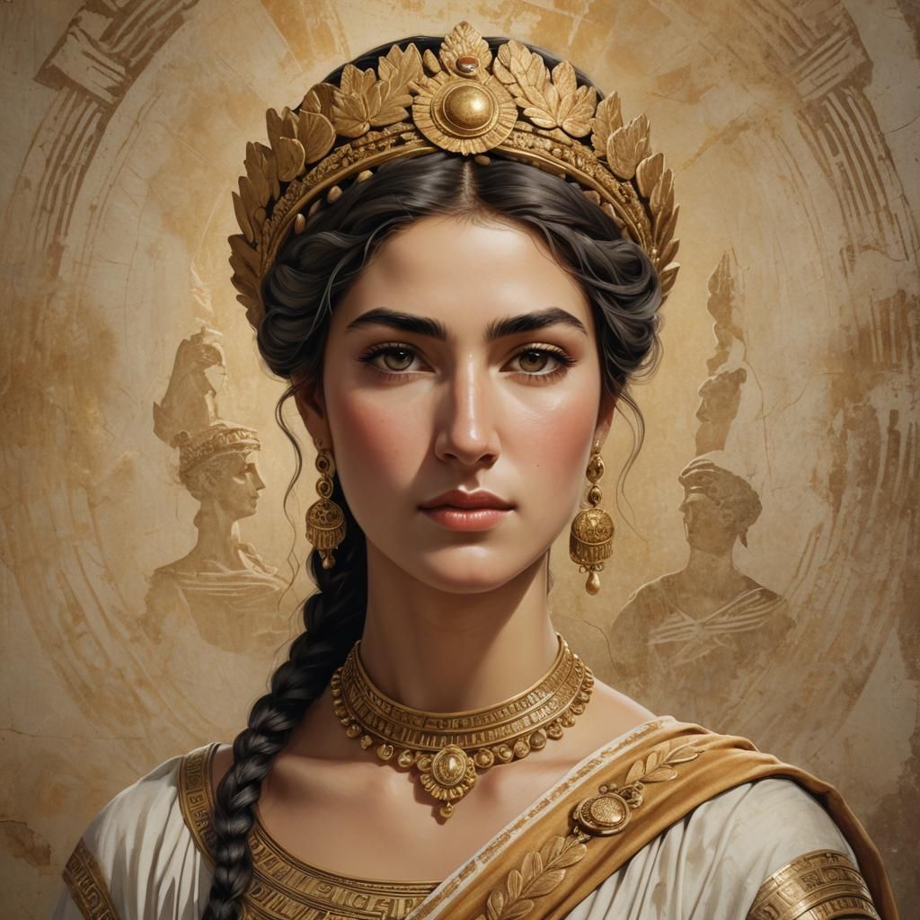Bactrian Queen Portrait in Ancient Greek Style
