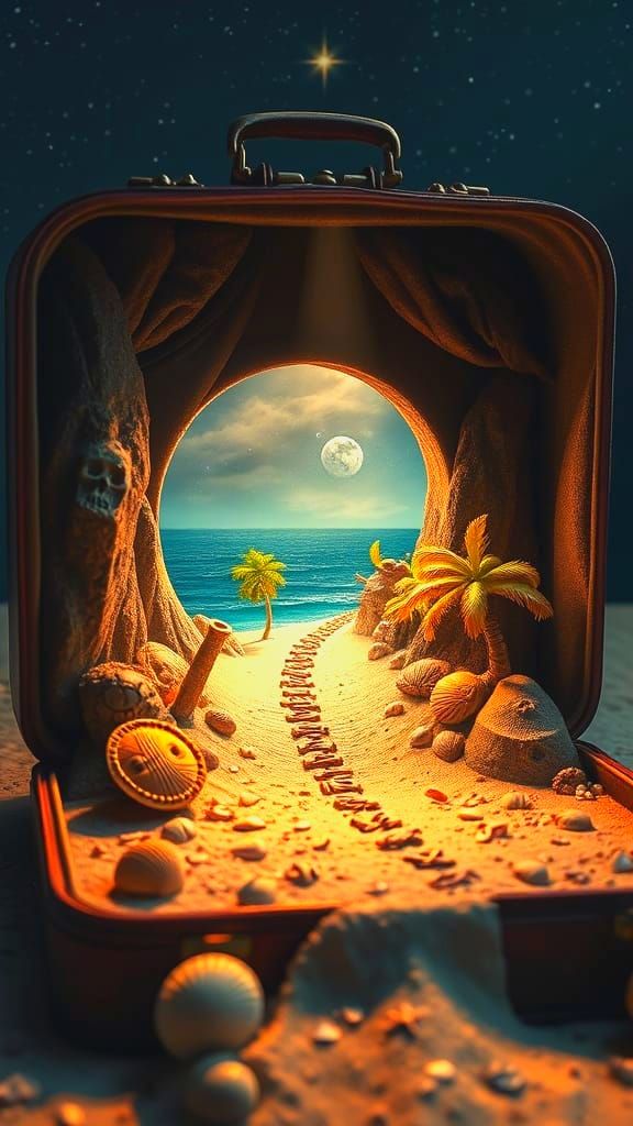 Surreal Wonderland Beyond a Beachside Portal