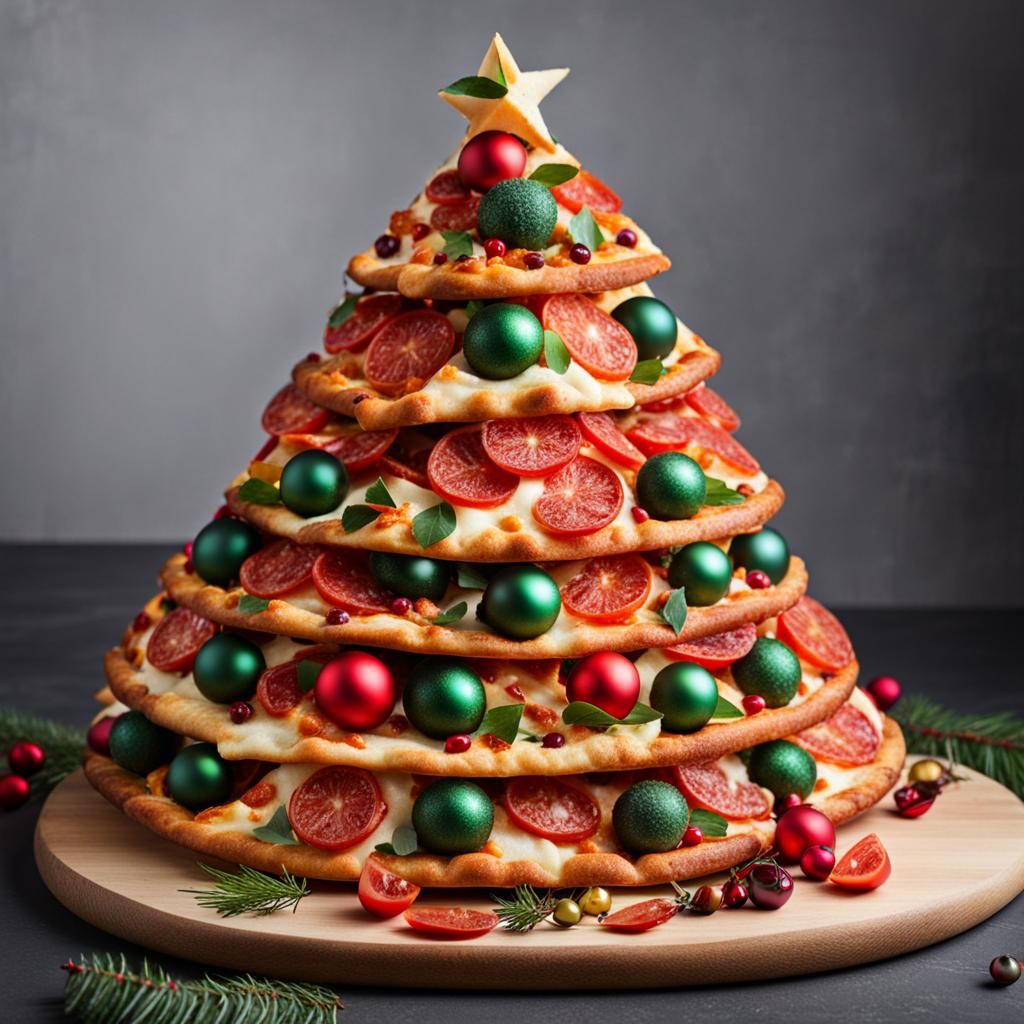 Pizza Slice Christmas Tree: Unconventional Holiday Art
