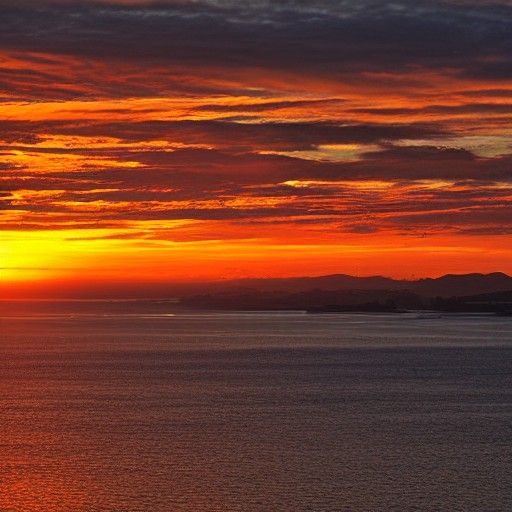 Picturesque Sunset Over Calm Bay Waters