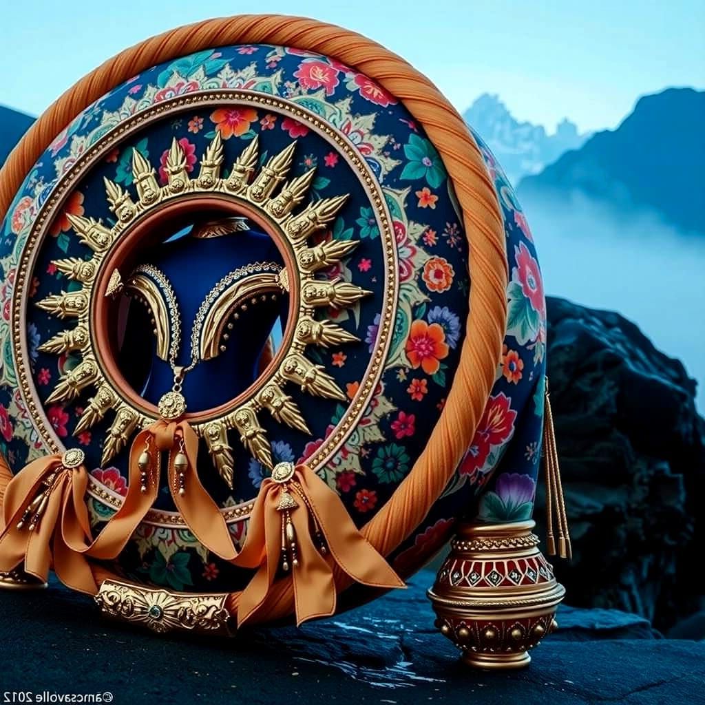 Psychedelic Garden Dreamscape with Cosmic Mystery