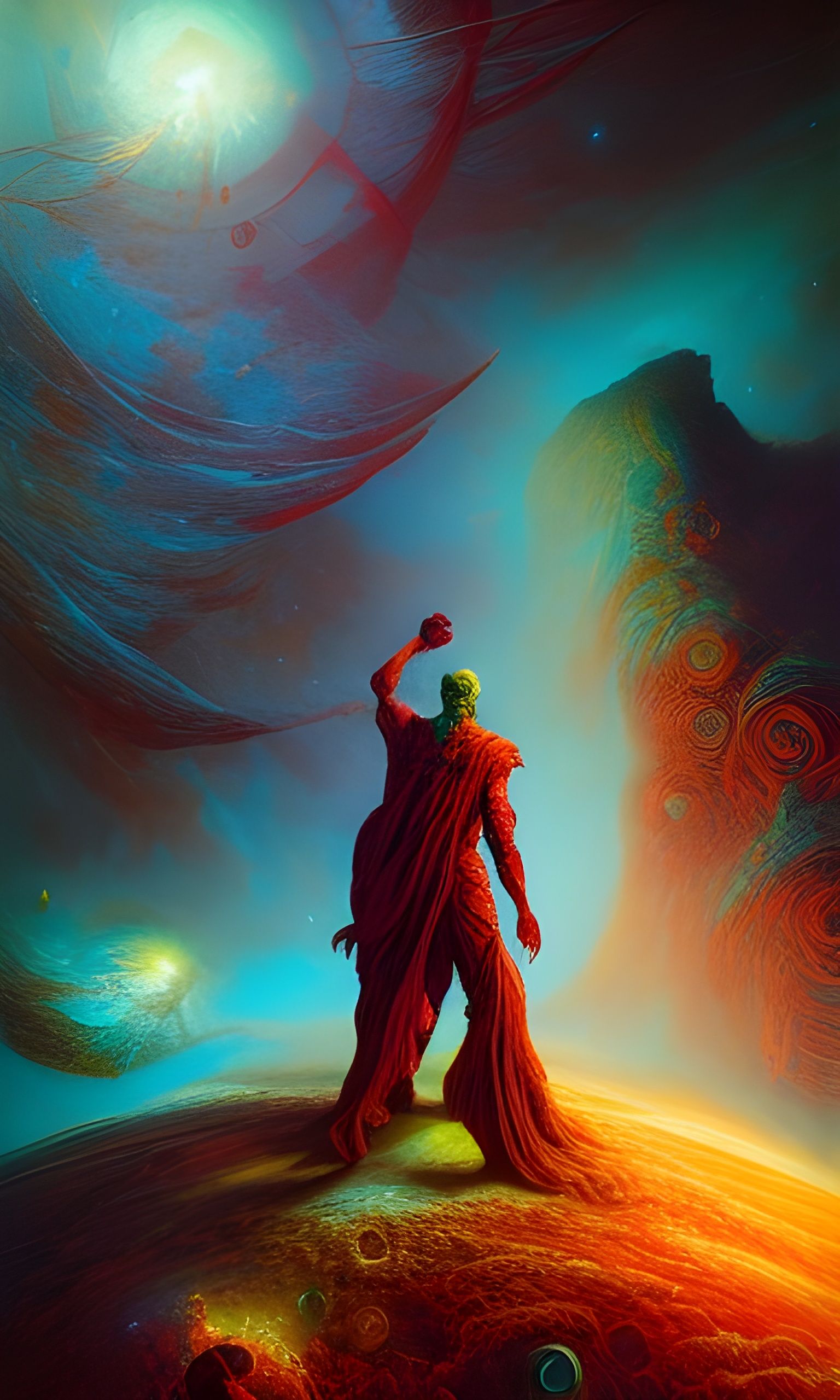 Cosmic Traveller of Worlds: Digital Astral Painting
