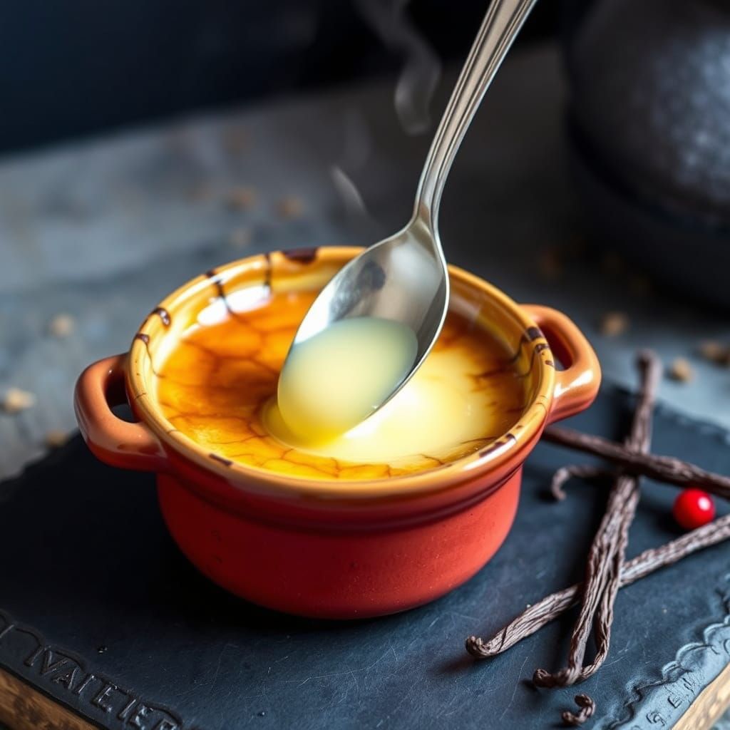 Crème Brûlée in Rustic Ceramic Ramekin