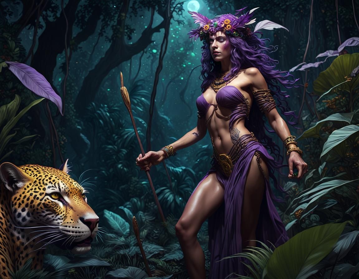 Nahual Witch Transformation: Dark Fantasy Concept Art