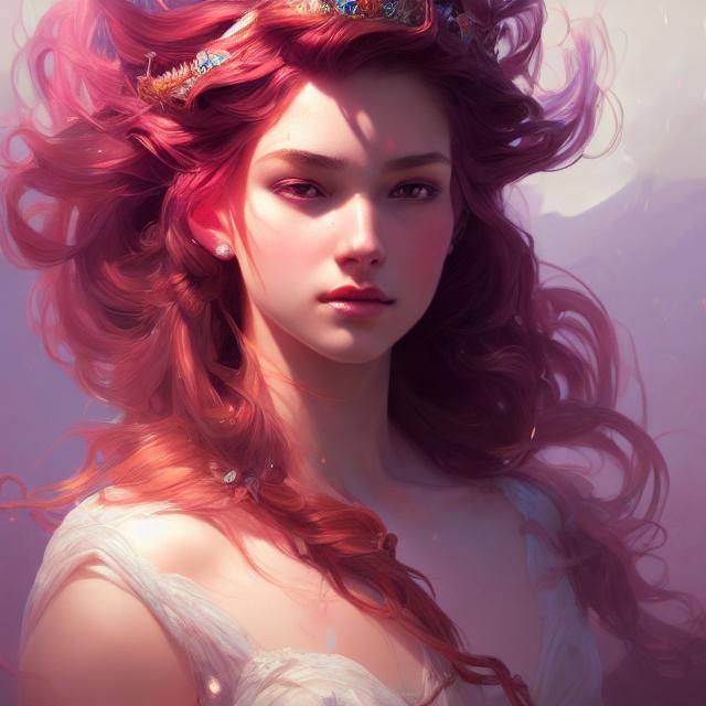 Beauty Princess Portrait in Hyperdetailed Style