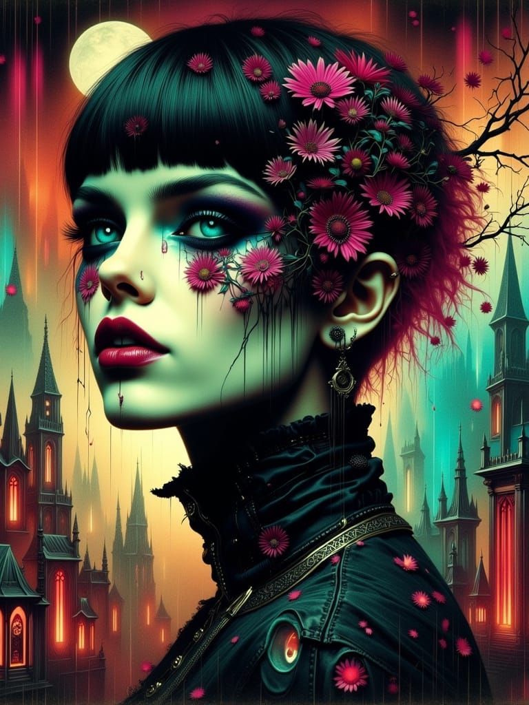 Despaircore Portrait of a Gothic Young Woman