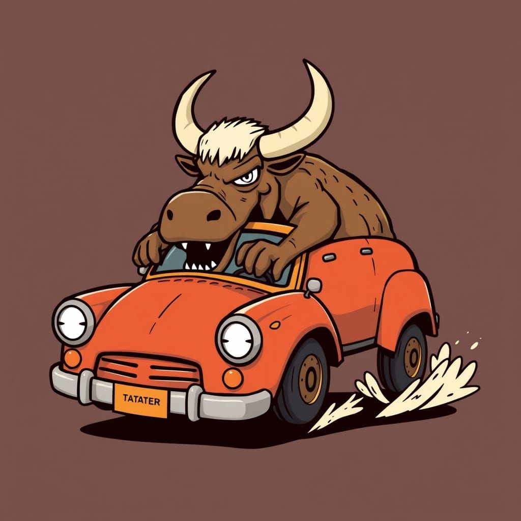 Mammoth Yak Charges at Speeding Vehicle