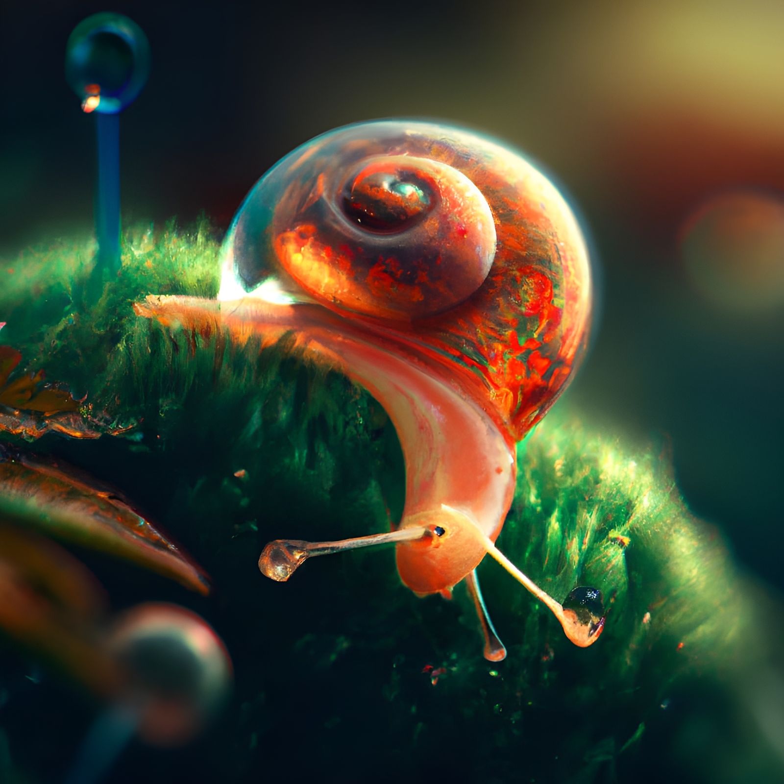 Adorable Baby Snail in Hyperrealistic Digital Art