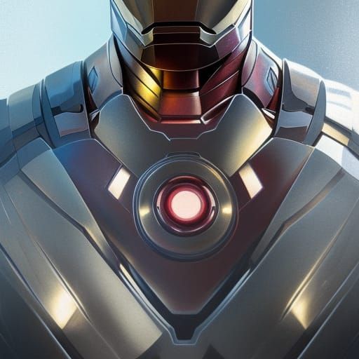 Iron Man Portrait in Hyperdetailed Digital Art Style
