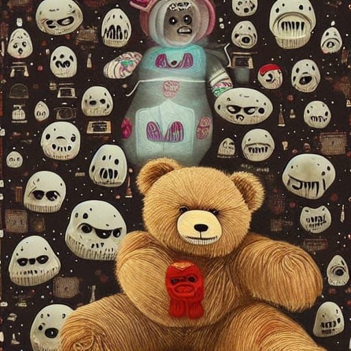 Spooky Sci-Fi Teddy Bear Contemporary Art