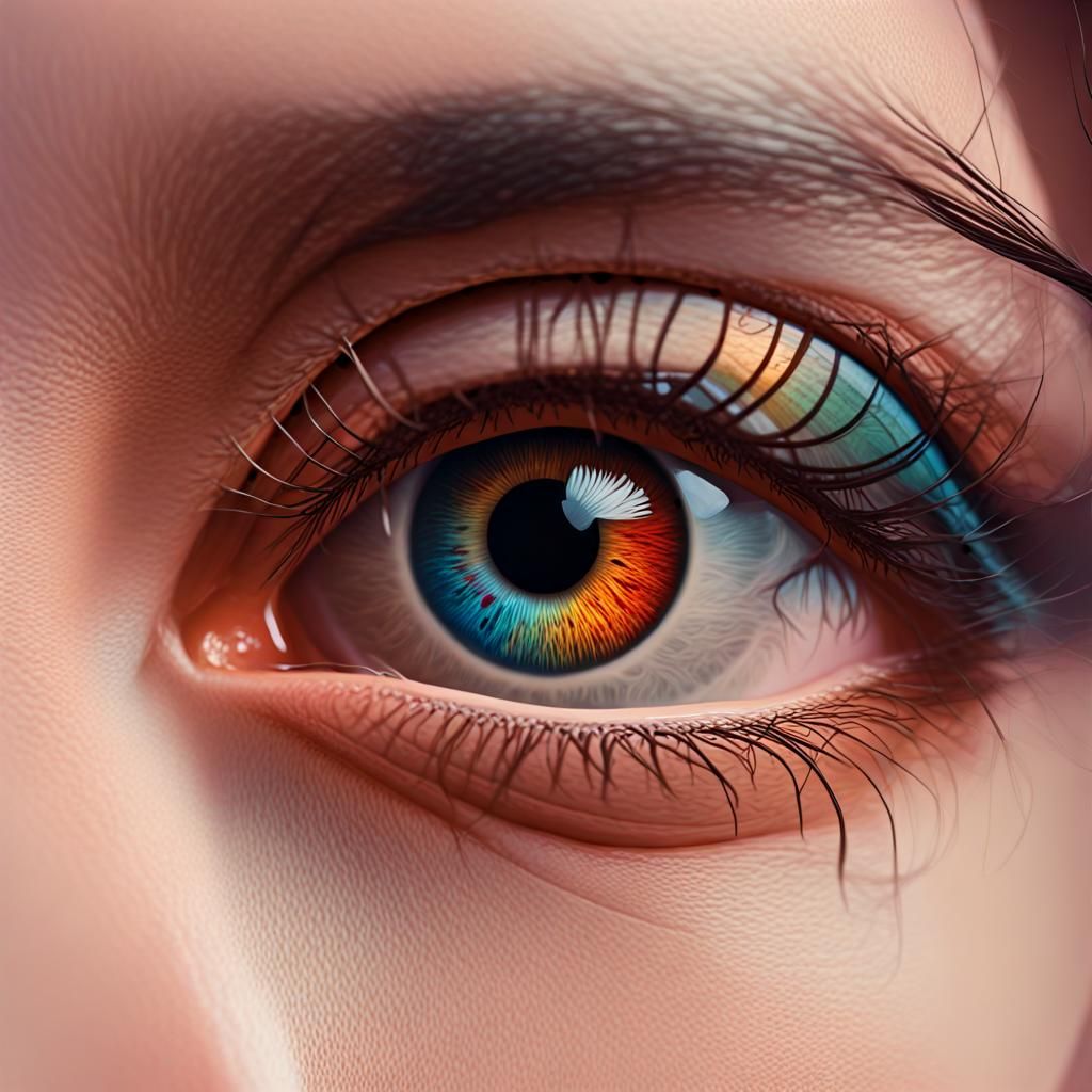 Eye Reflecting Lovers: Hyperrealistic Splash Art