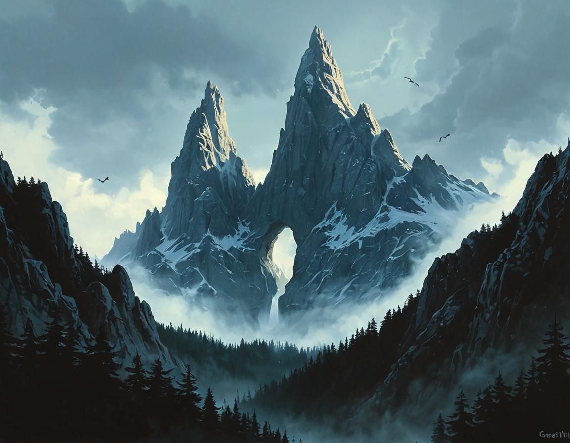 Wolf's Head Gate: Dark Mountain Pass in Germanic Barbarian S...