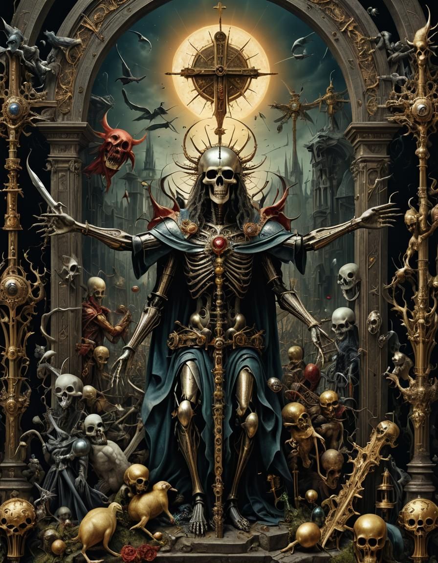 Detailed Fantastical Holographic Illustration in Deep Color