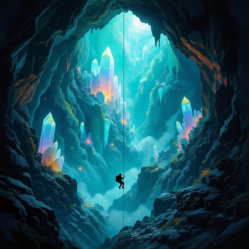 Epic Expedition Into Bioluminescent Earth Caverns
