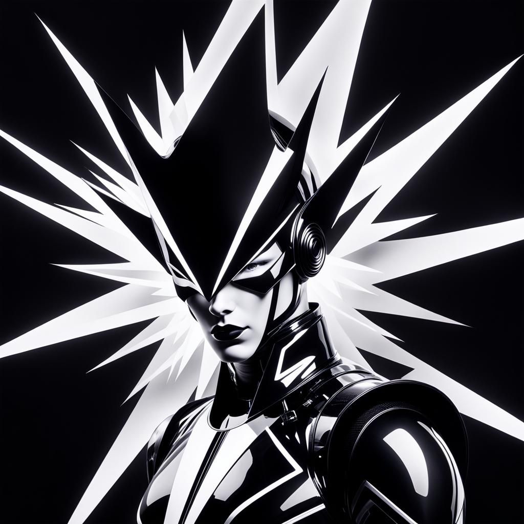 Abstract Photogram with Rockstar in Glam Rock Style