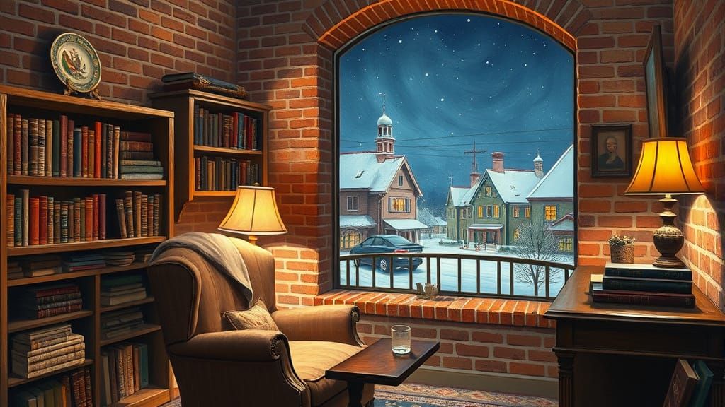 Cozy Home Office in Neo-Impressionist Style