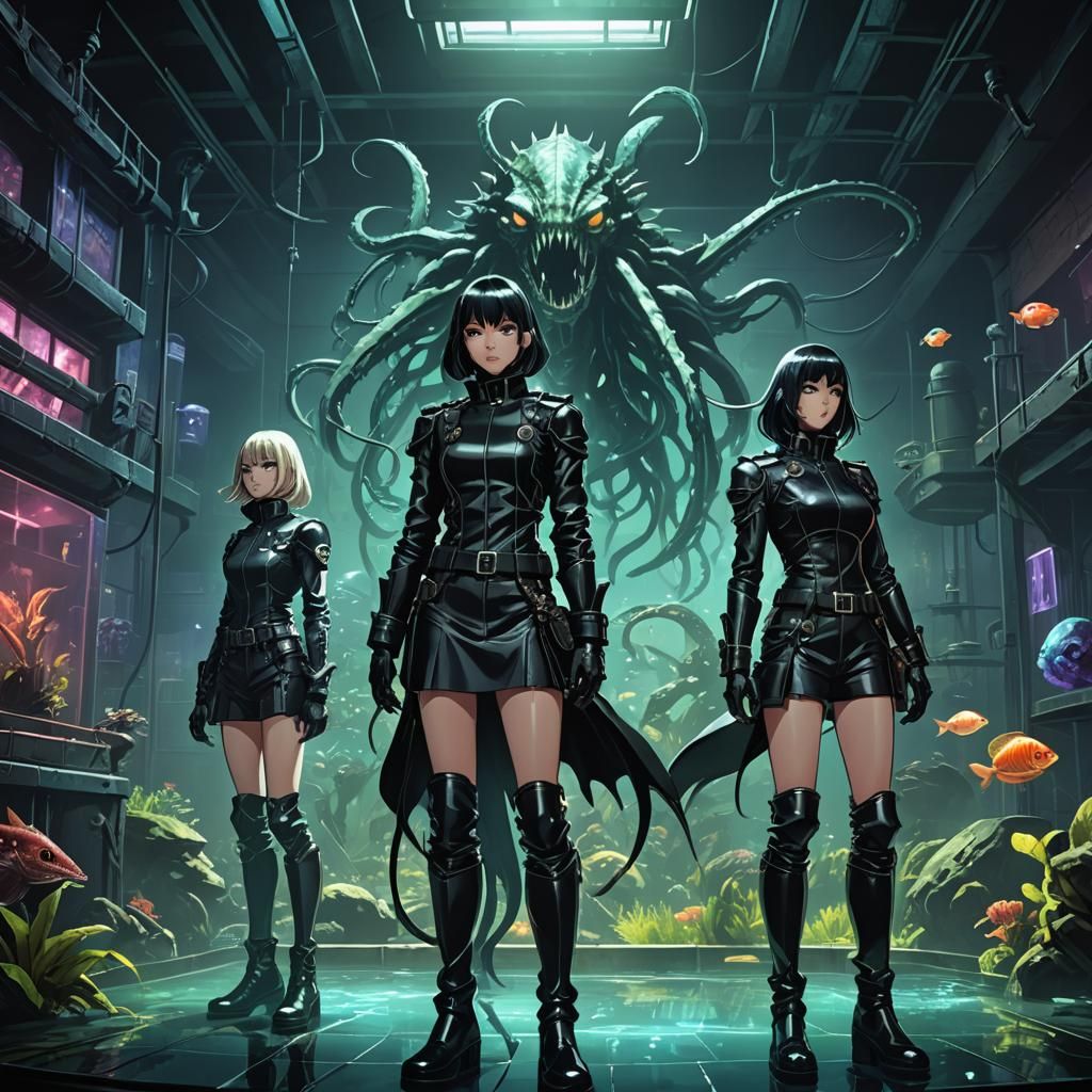 Lovecraftian Horror: Anime Prison Guards in Dark Dungeon