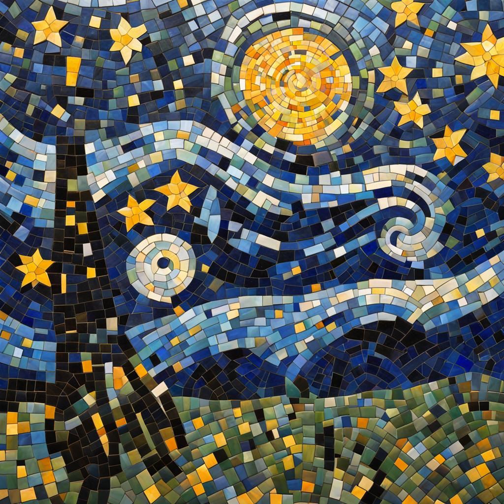 Starry night as a mosaic