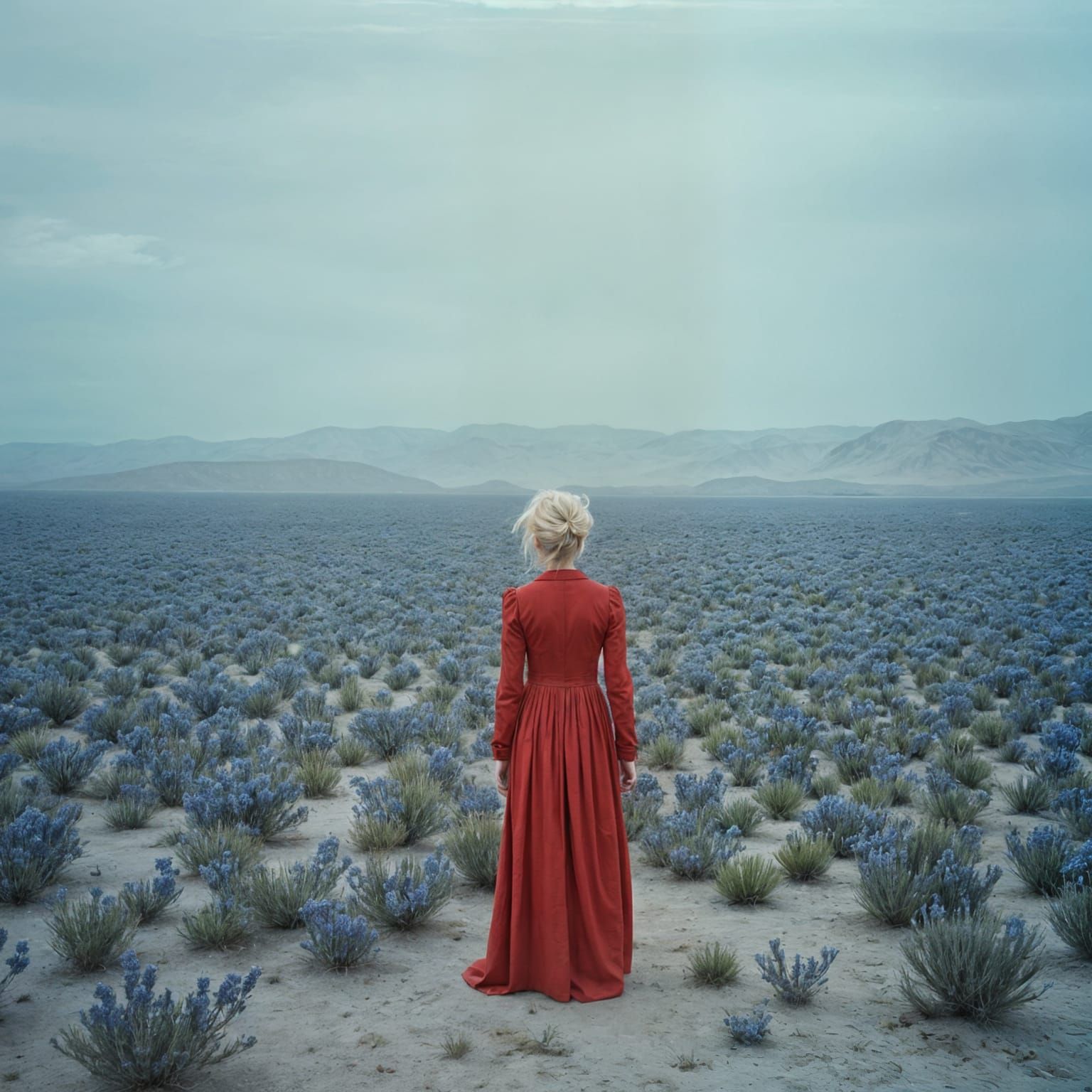 Dreamlike Lavender Desert Landscape