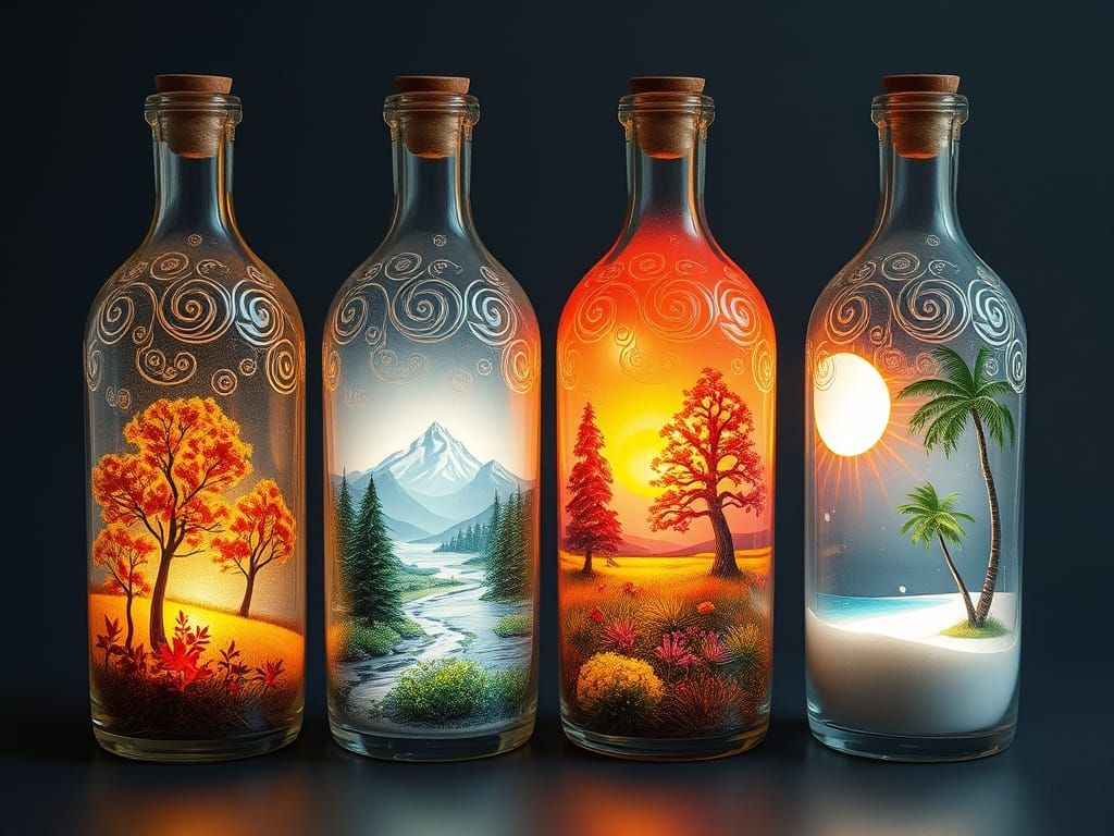 Four Seasons in Glass Bottles