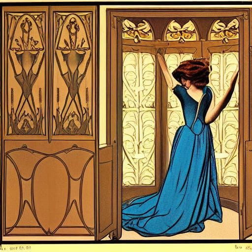 Princess Langwidere Choosing a Head, Art Nouveau