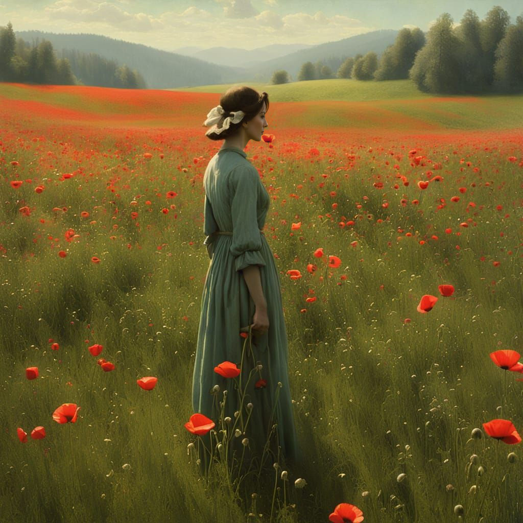 A Joyful Spring Scene in Vibrant Dayglow Colors