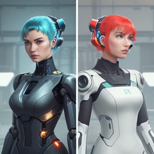 Cyberpunk Factory Worker in Industrial Concept Art