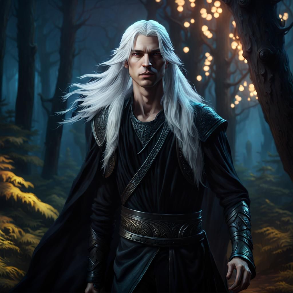 Teen in Black Walks Toward Forest: Fantasy Concept Art