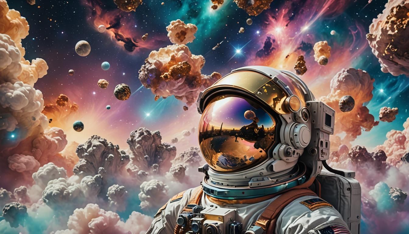 Astronaut's Dreamscape: A Surrealist Space Exploration