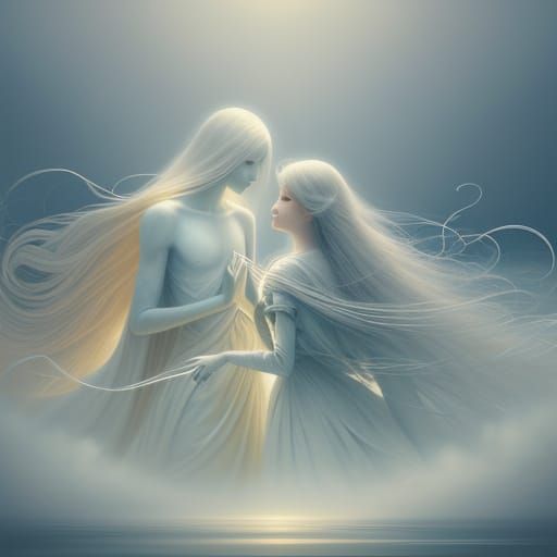 Ethereal Chess Match on Floating Board in Dreamlike Sky