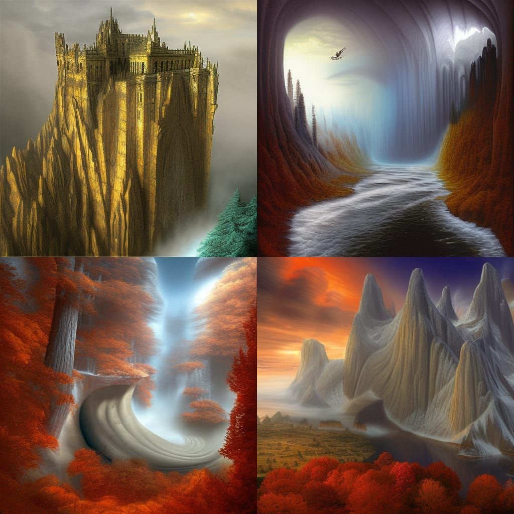 Abstract Surreal Landscape in Symbolist Style