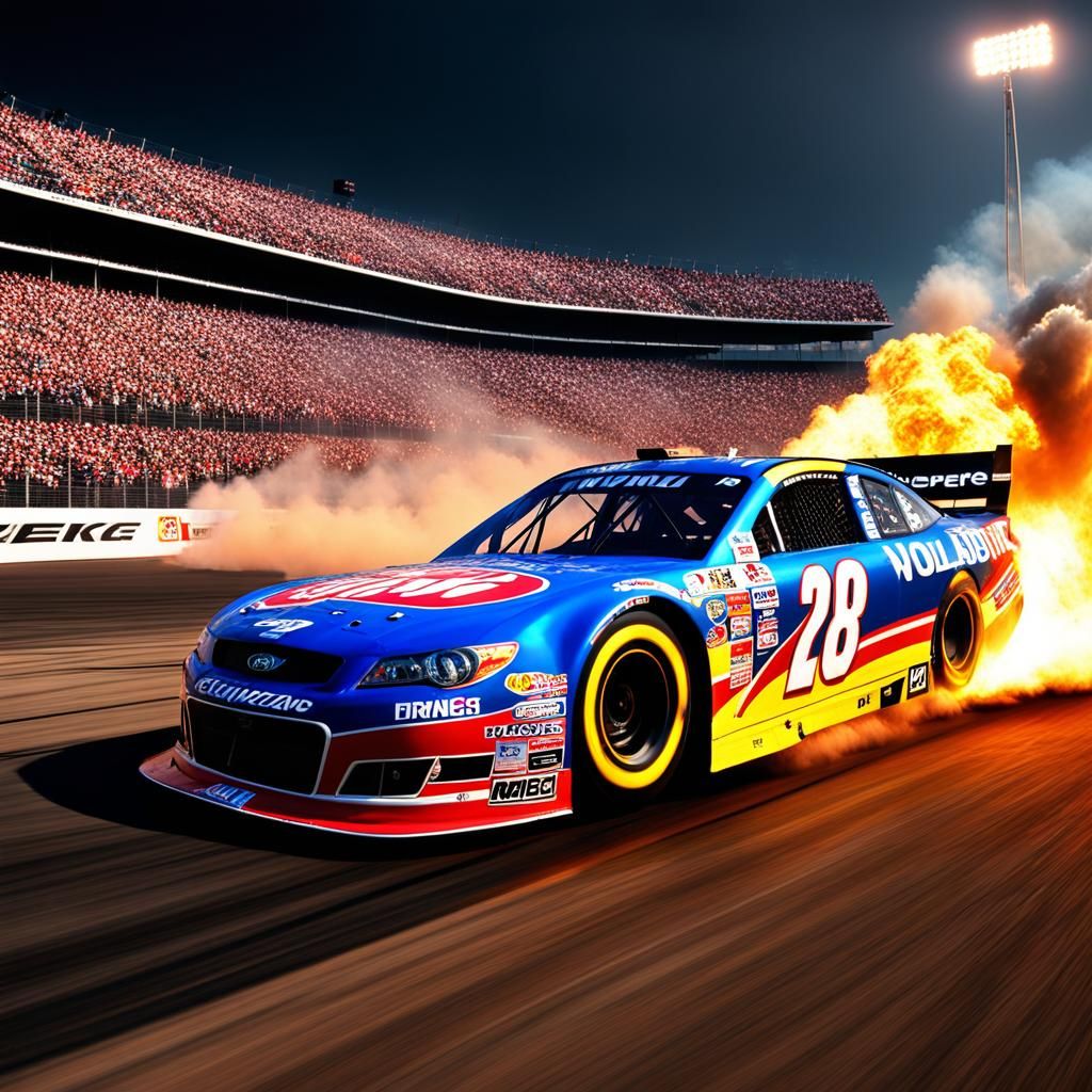 Hyperrealistic NASCAR Race with Explosive Crash in 8K