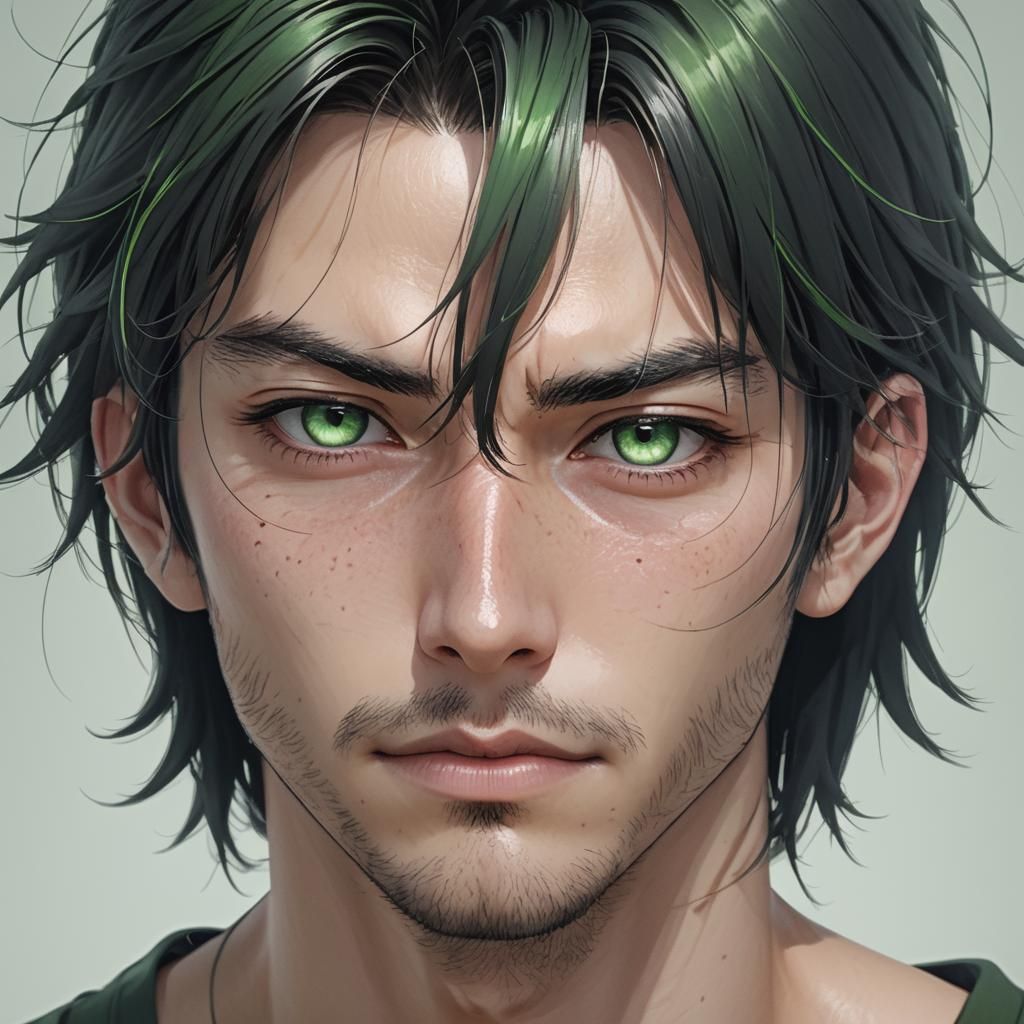 Detailed 3D Anime Portrait of a Man