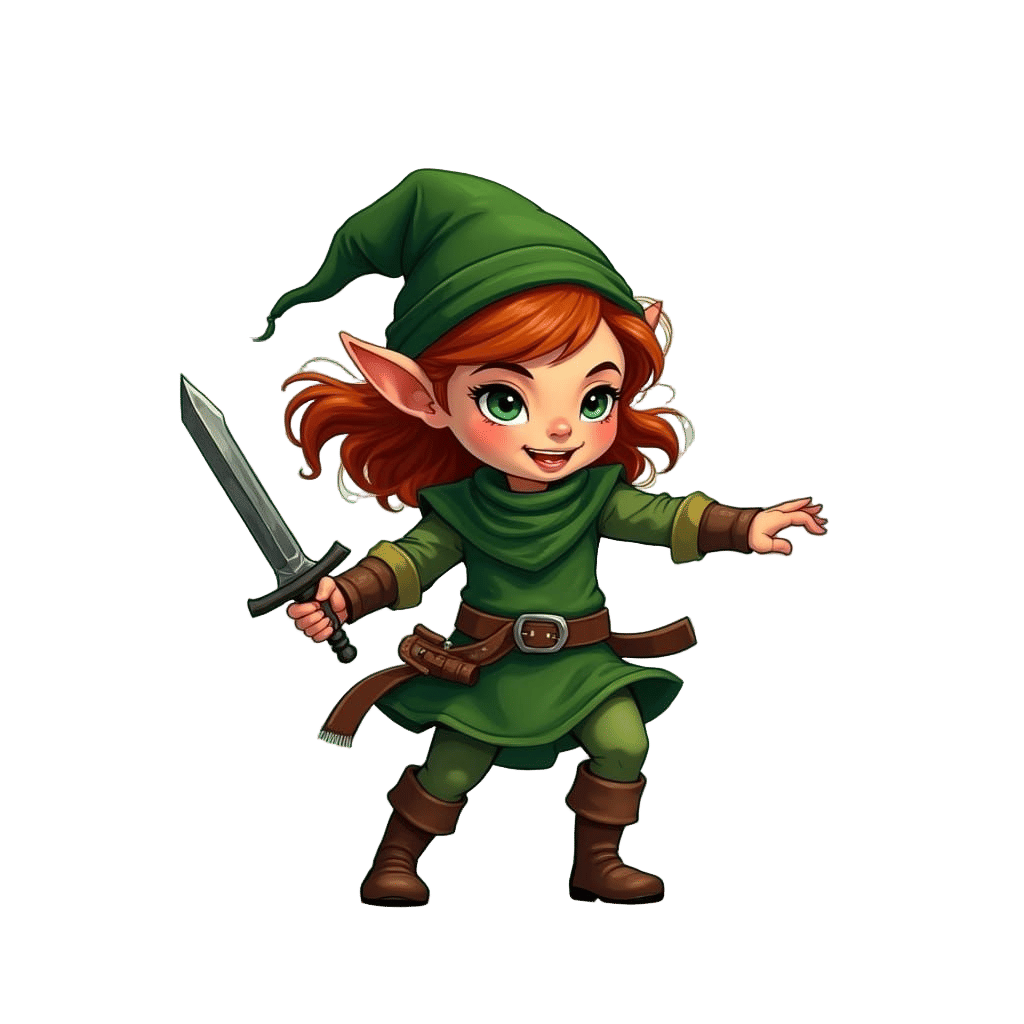 Halfling Rogue in Cartoon Style