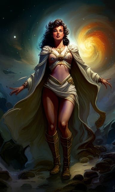 Heroic Space Warrior Princess in Fantasy Art Style