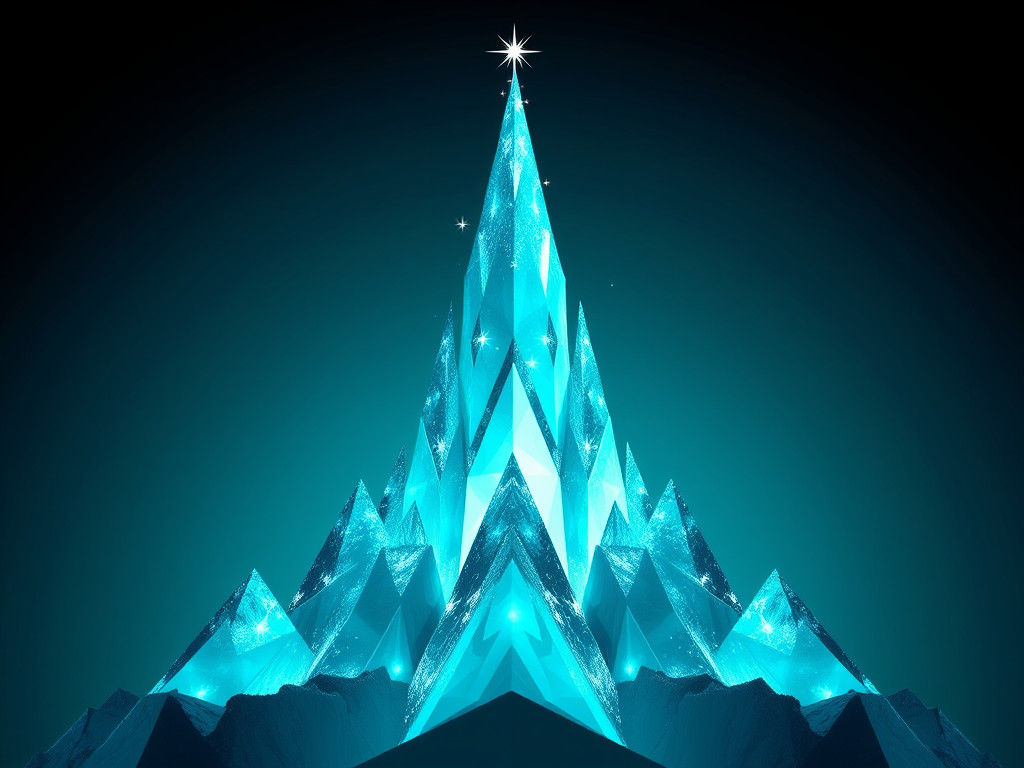 Cyan Steeple: A Minimalist Cubist Masterpiece