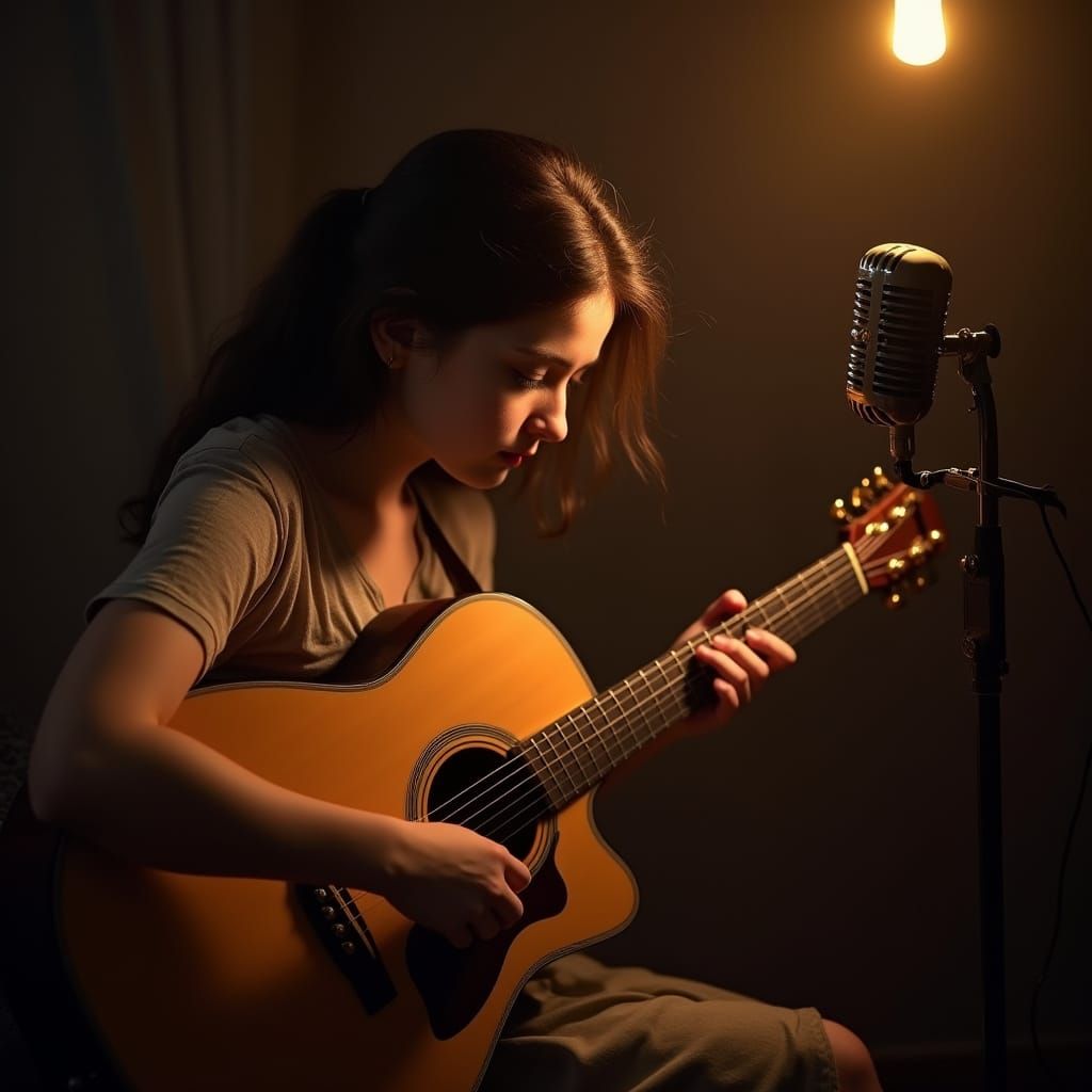 A Young Musician Lost in Melancholic Harmony