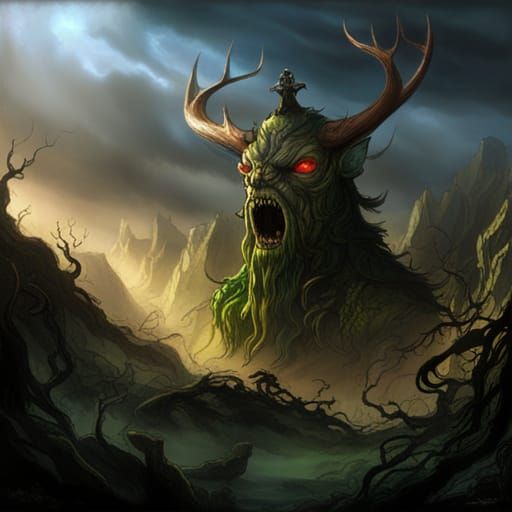 Colossal Demon Leshy in Nightmare Forest