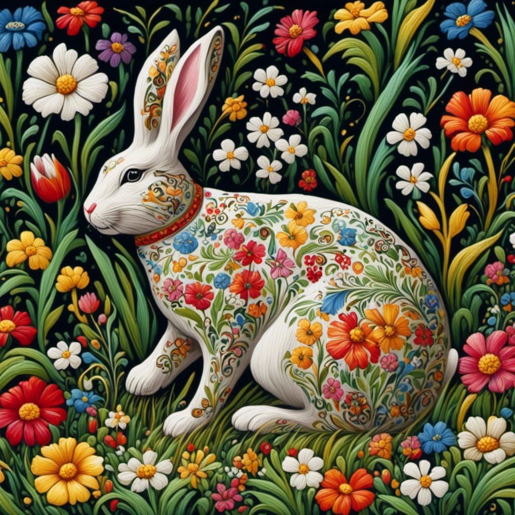 Rabbit in Meadow Scene