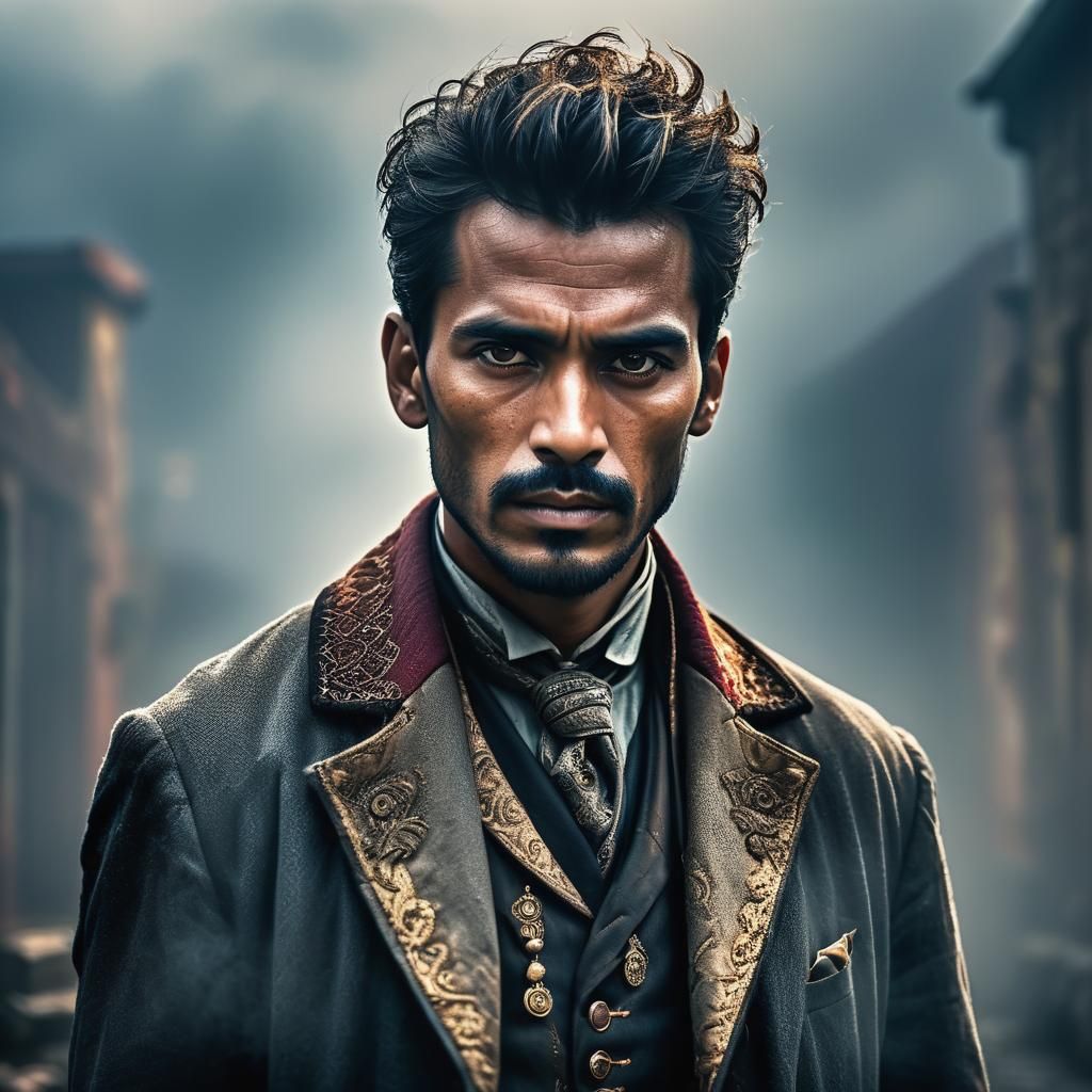 Moody Cinematic Portrait in Hyperrealistic Detail