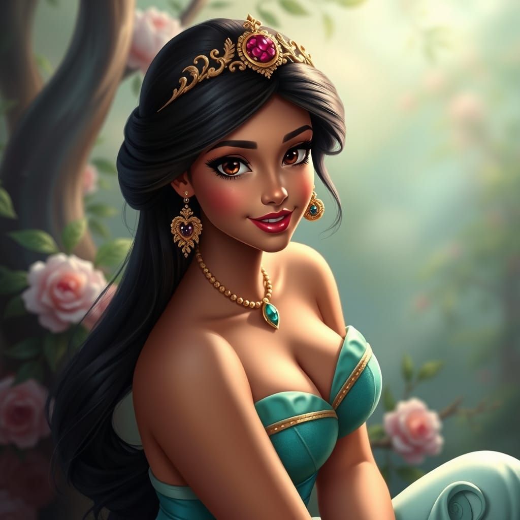 Hyperrealistic Disney Princess Pin-up Art