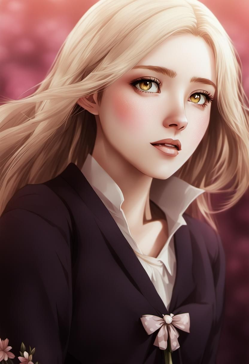 Anime Girl in Pastel Dress