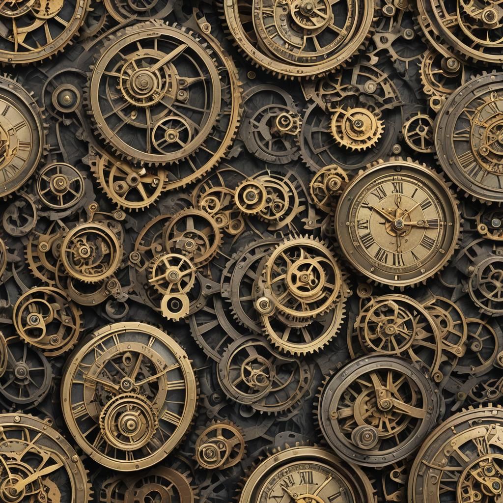 Steampunk Clockwork World of Gears and Springs