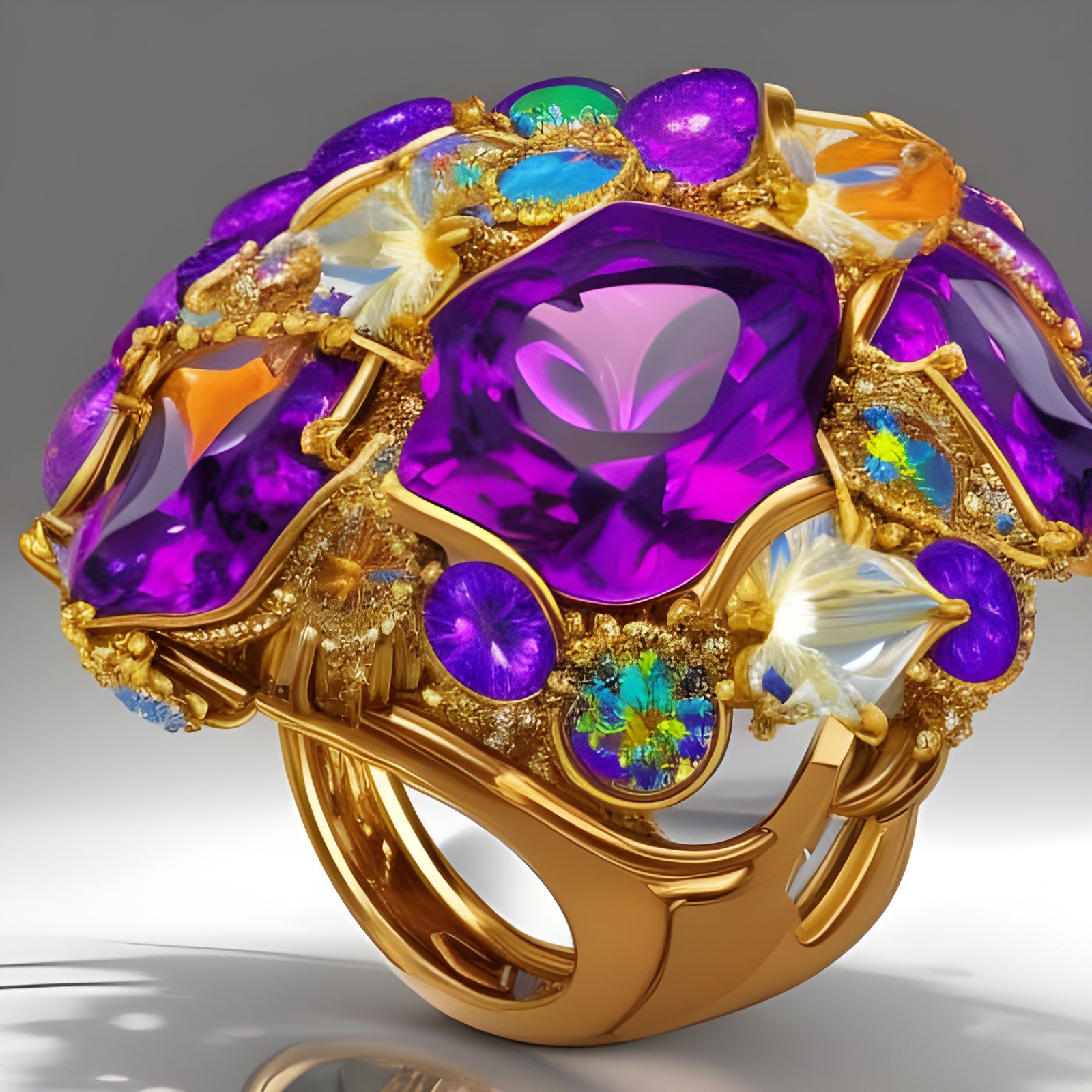 Dazzling Crystals and Gems in Splash Art Style