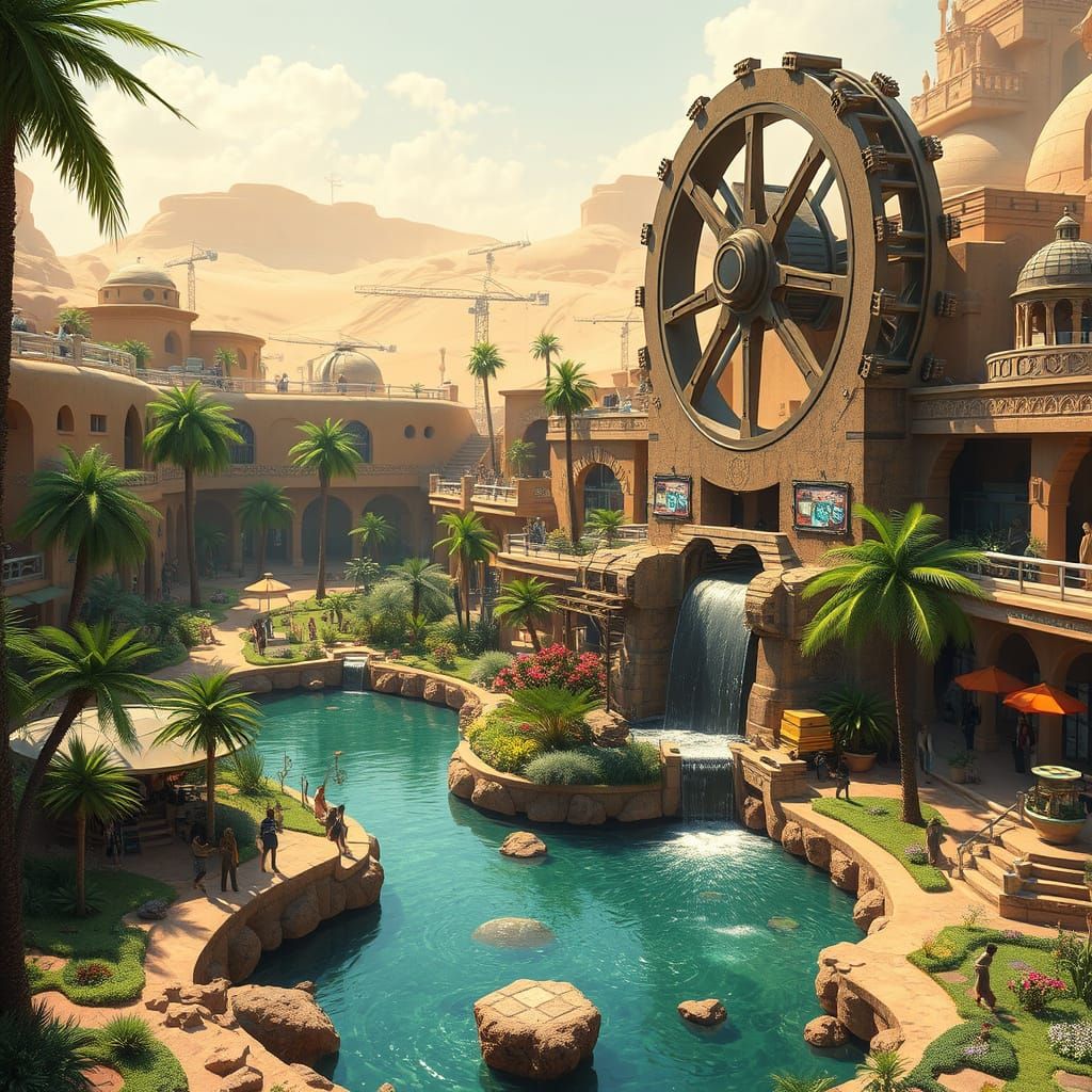 Serenely Futuristic Oasis on Tatooine Blends Nature and Tech