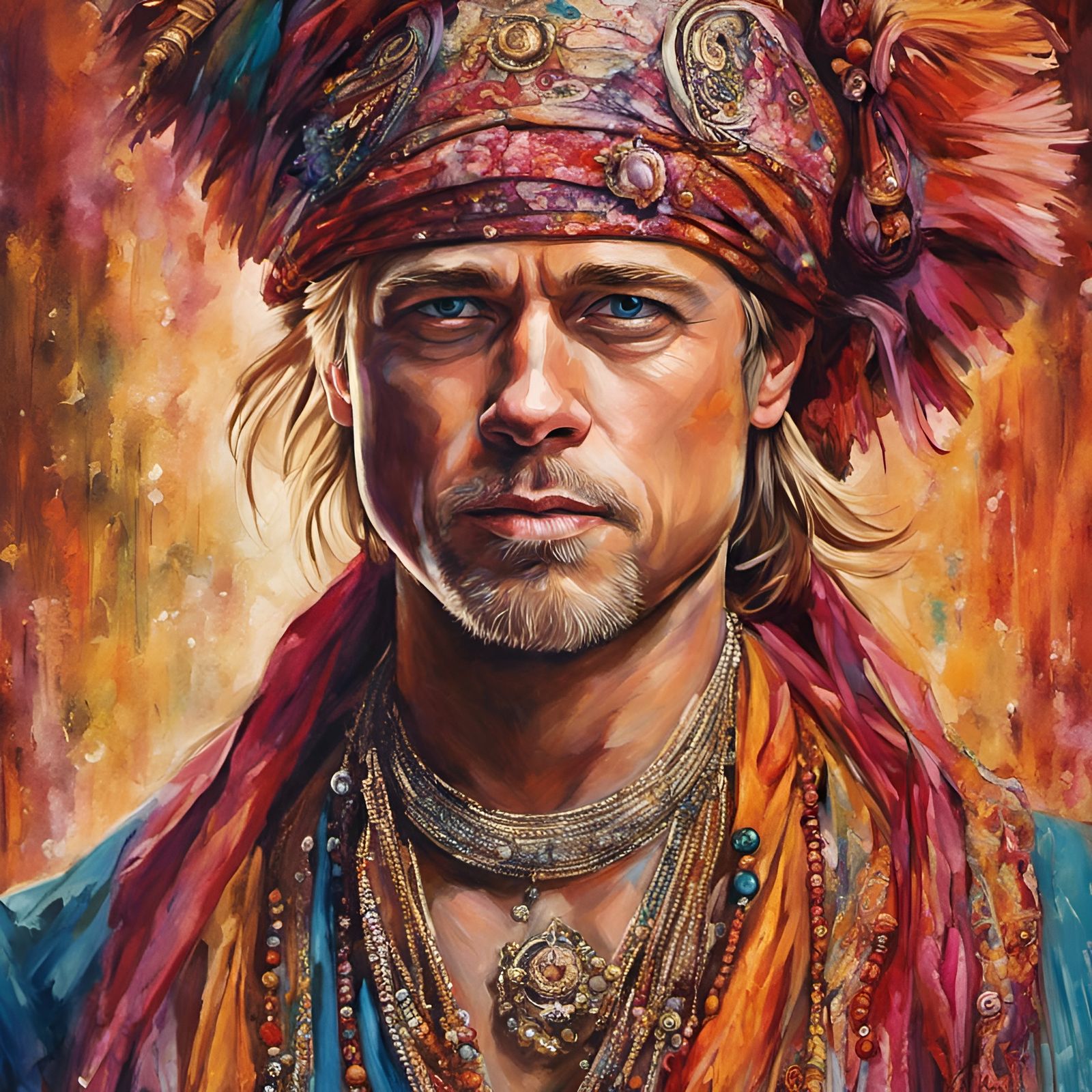 Person in Indian Dress: Digital Art Portrait
