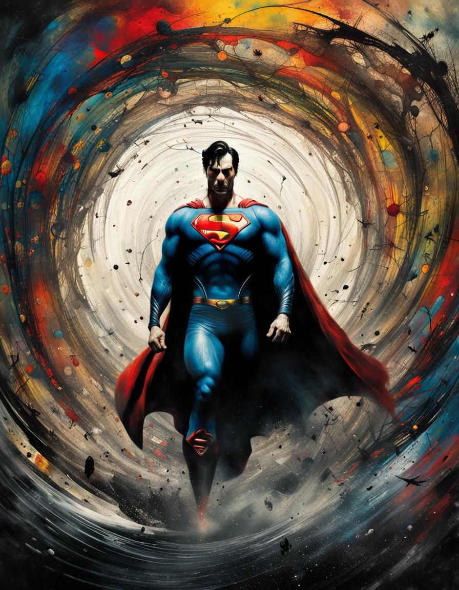 Demonic Cyborg Bear in Psychedelic Horror Vortex